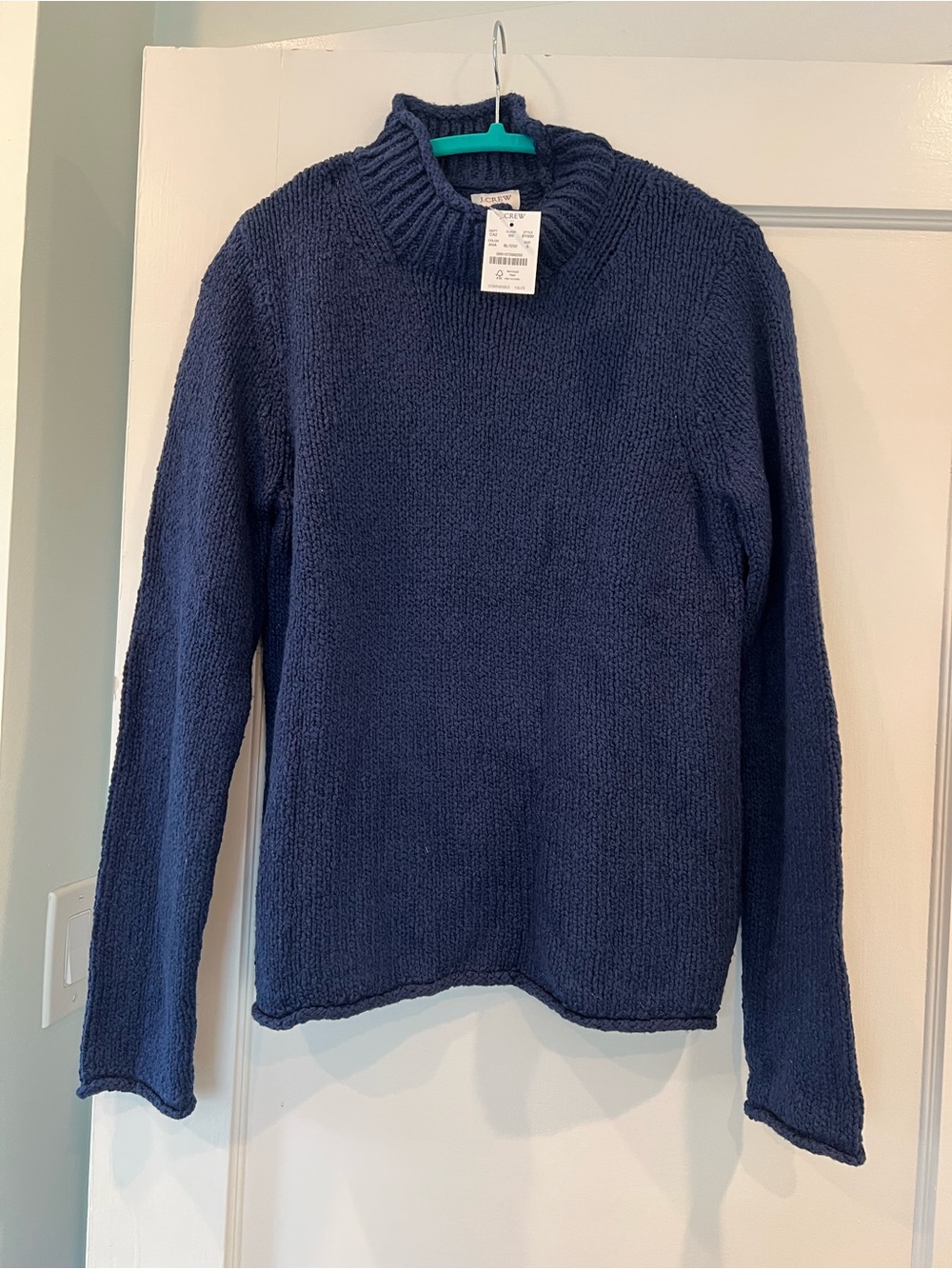 NWT! J. Crew Rollneck Sweater, navy blue, size S